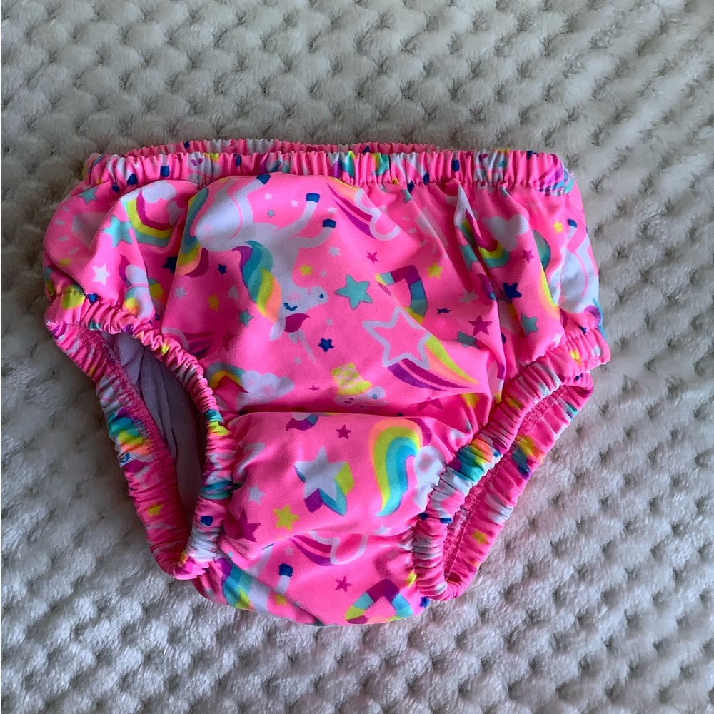 Sea Me Swim Pink With Unicons Baby Swim Bottom 3M to 6M 3-6M